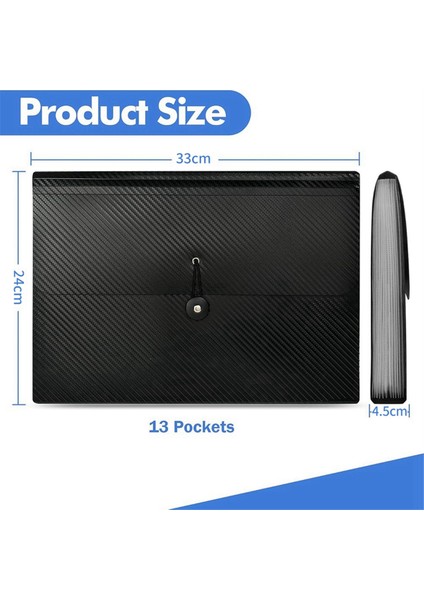 13 Cepli Genişleyen Klasör Akordeon Klasör, Elastik Tokalı Kapatma, Okul Ofisi Için A4 Kağıt Dosya Düzenleyici, 1 Adet (Yurt Dışından) indirimleri