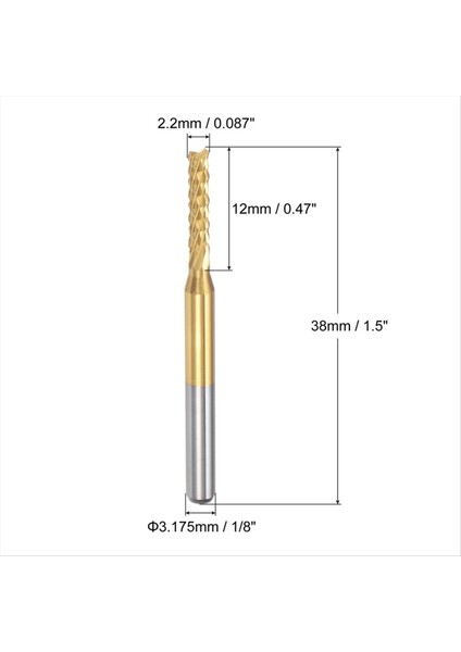 Pcb Makinesi Için 10 Adet Titanyum Kaplama Karbür, 1/8 Inç Şaft 2.2 mm (Yurt Dışından) fırsatları