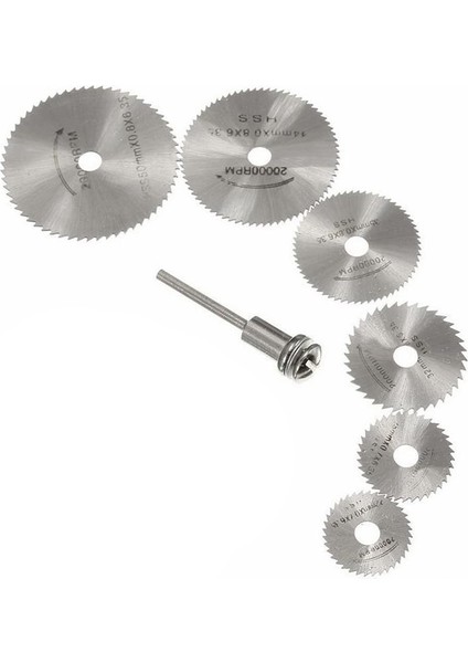 7 Adet Mini Hss Testere Disk Tekerlek Dairesel Kesme Bıçakları Siyah (Yurt Dışından)