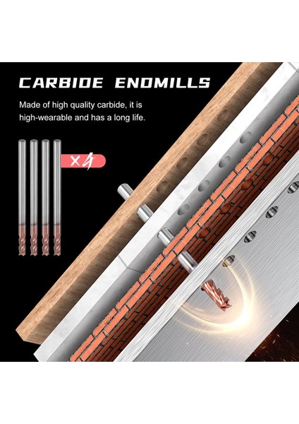 5 Adet 3mm Katı Karbür Frezeler 4 Kanallı Yiv Açma Profilleme Yüzey Frezesi (Yurt Dışından) fırsatları