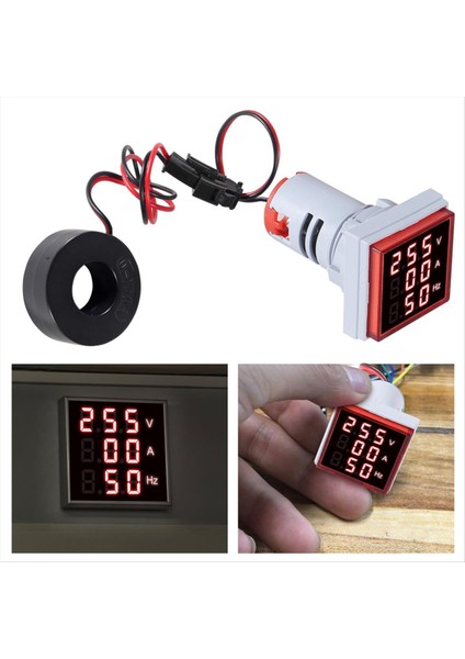 3 Adet 3'ü 1 Arada 60-500V 0-100A Ac Dijital Ampermetre Voltmetre (Yurt Dışından) indirimleri