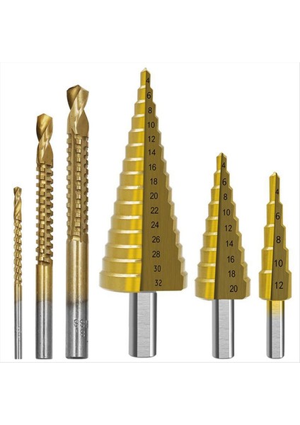 Parçalı Kademeli Tırtıklı Matkap Ucu Seti Üçgen Saplı (Yurt Dışından) modelleri