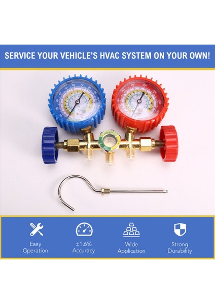 Ac Göstergeleri R134A R12 R22 R502 3 Yollu Otomotiv Delme Musluğu Freon Kiti (Yurt Dışından) fırsatları