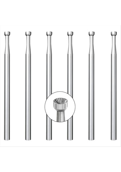 6 Adet 2,3 mm Yuvarlak Bardak Freze - 3/32 Inç Saplı Tel Yuvarlatma Uçları (Yurt Dışından)