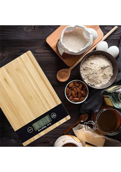 Bambu Mutfak Terazisi, LCD Ekranlı, 5 Kg'a Kadar Dijital Terazi (Yurt Dışından) fırsatları