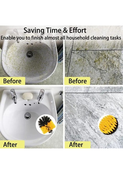 Parçalı Hareketli Fırça Başlığı, Elektrikli Temizleme Fırçası, Sarı 7 Parçalı Set (Yurt Dışından) fırsatları