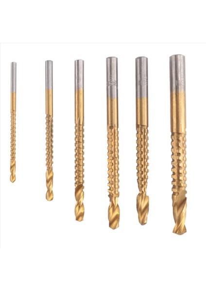 6'lı Paket Titanyum Kaplamalı Hss Büküm Uçları, 3-8 mm Tırtıklı Yan Kesim Uçları (Yurt Dışından)