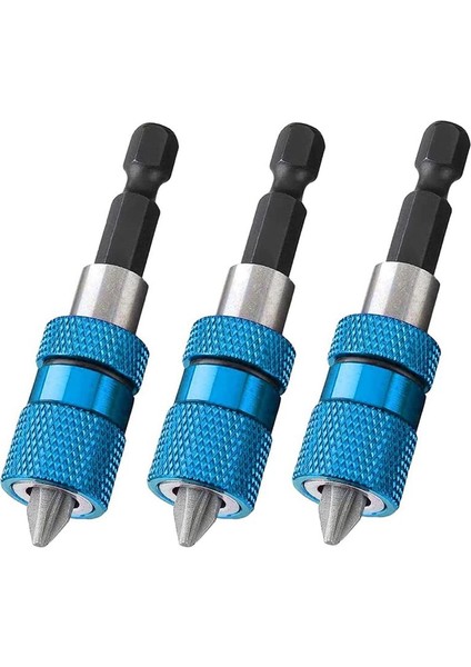 3 Adet 60 mm Alçıpan Vida Ucu Ayarlayıcı Manyetik Uç Tutucu 1/4 Inç Altıgen (Yurt Dışından)