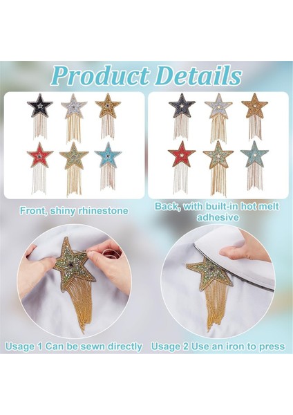 Adet Zincir Püsküllü Yıldız Yapay Elmas Yamaları Beş Köşeli Yıldız (Yurt Dışından) modelleri