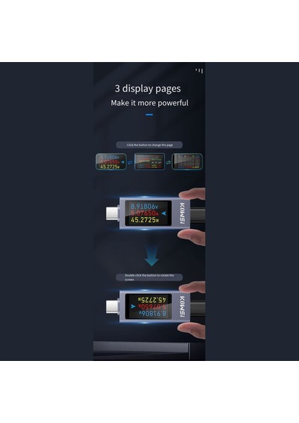 Kowsı Güç Ölçer Tip-C Test Cihazı Güç Ölçer Dedektörü (Yurt Dışından) indirimleri
