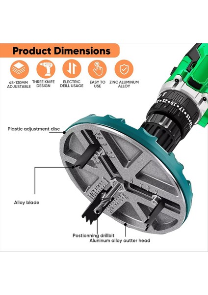 Delme, Delik Testeresi ve Ahşap Işleme Aletleri Için Ayarlanabilir Delme Testeresi Aleti (Yurt Dışından) indirimleri