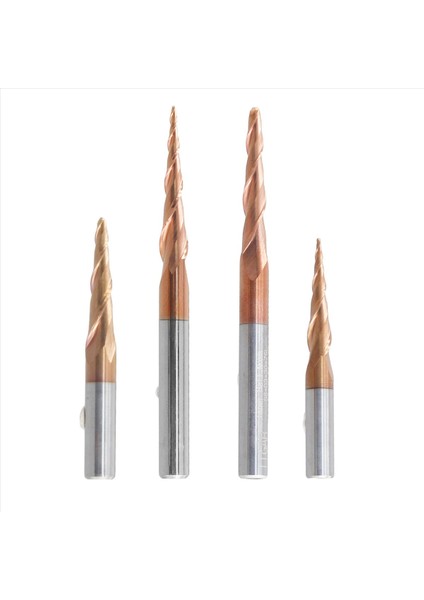 4 Adet Karbür Spiral Konik Küresel Burunlu Freze 6mm (Yurt Dışından)