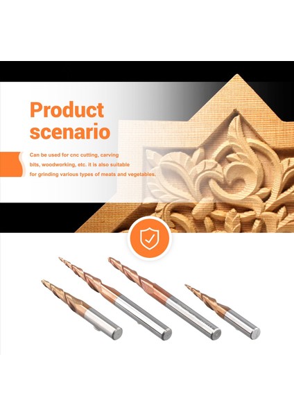 4 Adet Karbür Spiral Konik Küresel Burunlu Freze 6mm (Yurt Dışından) indirimleri