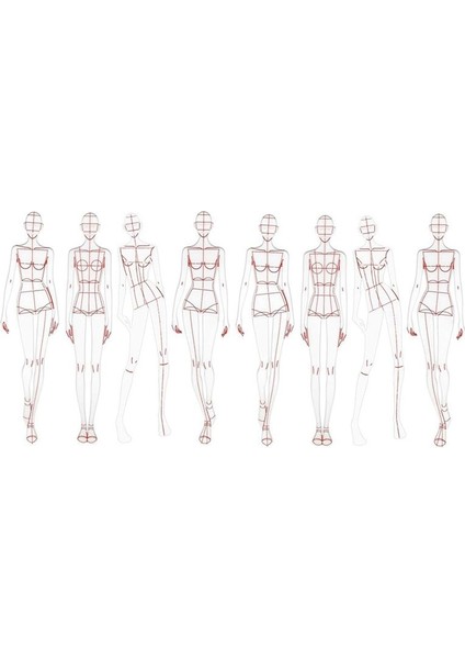 Moda Illüstrasyon Cetveli Eskiz Şablonu Dikiş Cetveli, B (Yurt Dışından) modelleri