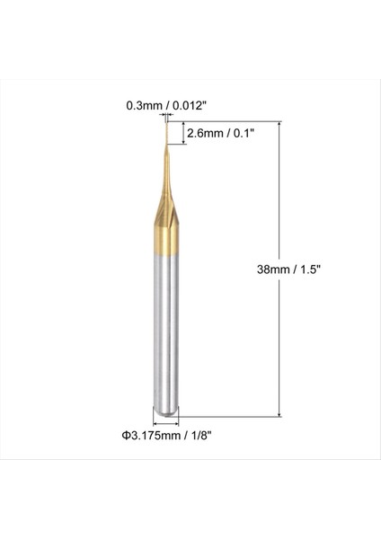 Pcb Makinesi Için 10 Adet Titanyum Kaplama Karbür, 1/8 Inç Şaft 0,3 mm (Yurt Dışından) fırsatları