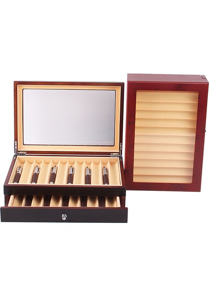 23 Yuvalı Ahşap Kalem Saklama Kutusu Lüks 2 Katmanlı Kalem Sergileme Düzenleyici Şeffaf Pencereli Dolma Kalem Koleksiyon Kutusu 2 (Yurt Dışından) fiyatları