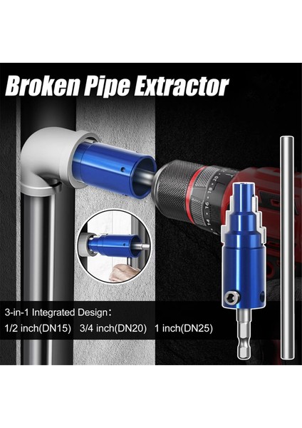 Elektrikli Matkap Manuel Kırık Boru Vana Çıkarma Aleti 1/2,3/4,1 Inç (Yurt Dışından) modelleri