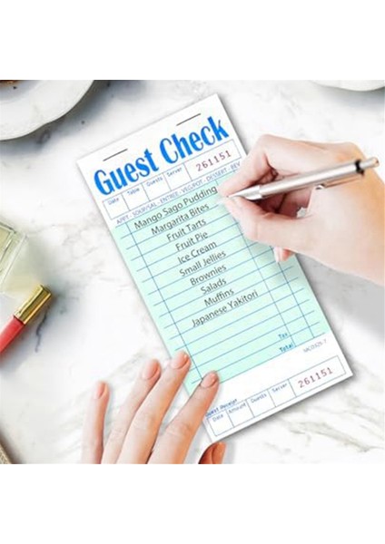 5'li Paket Misafir Hesap Defteri, Restoranlar Için Garson Not Defterleri, Yeşil Garson Hesap Defteri, Restoran Sipariş Defteri (Paket Başına 50 Yaprak) (Yurt Dışından) indirimleri
