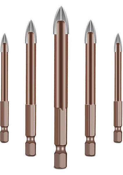 Adet 5 6 8 10 12 mm Titanyum Duvar Matkabı Ucu Altıgen Saplı Üçgen Matkap Ucu 5 Adet 5 6 8 10 12 mm Titanyum Uç (Yurt Dışından)
