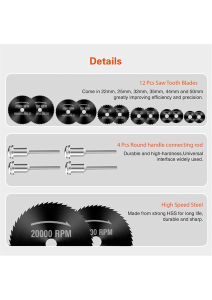 Döner Aletler Için Matkap Testere Bıçakları 12 Parça Manganez Çelik Testere Diski (Yurt Dışından) indirimleri