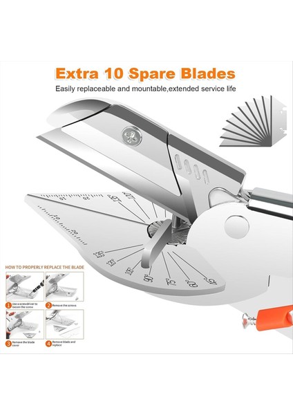 Gönye Makası, 45 Ila 135 Derece Çok Açılı Kesim Kesici (Yurt Dışından) modelleri