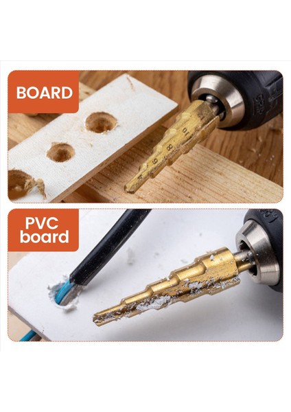 Kademeli Matkap Ucu 3 Parça Hss Kademeli Matkap Ucu Seti Konik Delik Kesici Altın (Yurt Dışından) indirimleri