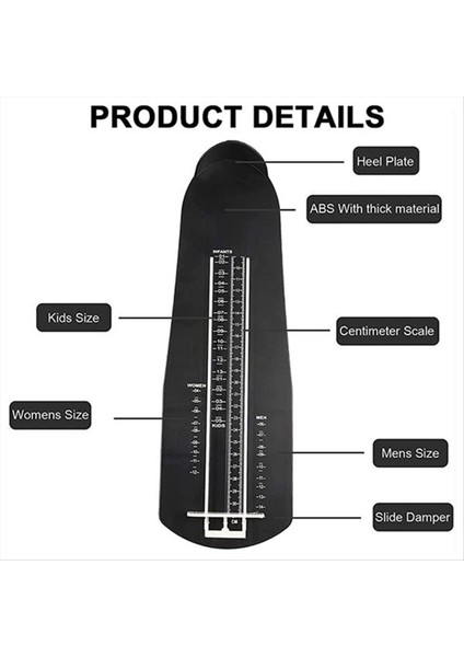 Ayakkabı Ölçümü Ayak Bedeni Ölçüm Cihazı Erkek ve Kadın Bedeni, 2 Adet (Yurt Dışından) indirimleri