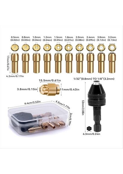 12 Parça Matkap Mandren Adaptör Seti, 4486 Matkap Mandren, 4485 Pensler, Kutulu (Yurt Dışından) fiyatları