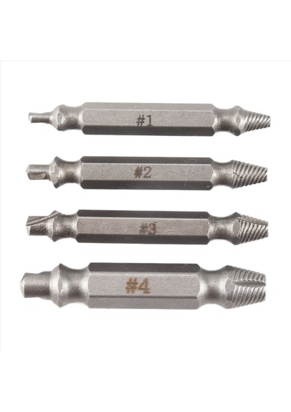 4x Vida Çıkarıcı Matkap Ucu Kılavuz Seti Kırık Cıvata Çıkarıcı Kolay Çıkarma (Yurt Dışından)