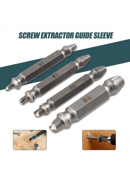 4x Vida Çıkarıcı Matkap Ucu Kılavuz Seti Kırık Cıvata Çıkarıcı Kolay Çıkarma (Yurt Dışından) fırsatları