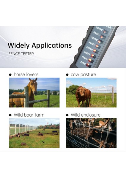 FT-891 Elektrikli Çit Test Cihazı 700-8000V At Süt Ürünleri ve Yaban Hayatı Için (Yurt Dışından) indirimleri