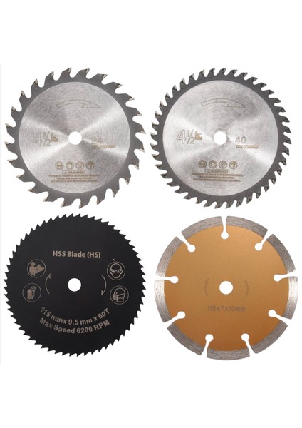 115X10MM Çok Fonksiyonlu Karbür Testere Bıçağı 4'lü Plastik Bıçak Seti (Yurt Dışından)