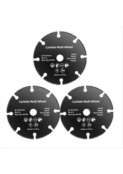 76 mm Kesme Diski Dairesel Reçine Taşlama Tekerleği Testere Bıçağı 3 Adet (Yurt Dışından)