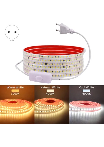 220 V IP68 Su Geçirmez 120 Leds/m LED Şerit Işık Smd 2835 Esnek Şerit Bant Lambası Kapalı Anahtarı Ab Tak Dış Mekan Için 7 M B (Yurt Dışından) modelleri