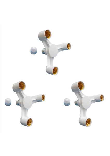 3x 3ın1 E27 To E27 Genişletilmiş LED Lamba Ampuller Soket Splitter Adaptör Tutucu Fotoğraf Stüdyosu Fotoğrafçılığı Için (Yurt Dışından)