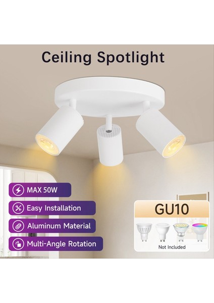 Spotlight Kapalı Tavan Oturma Odası Için Işık Fikstürleri Yatak Odası Yatak Odası Koridoru Floş Montaj Yönlü Aydınlatma Whitte (Yurt Dışından) fiyatları