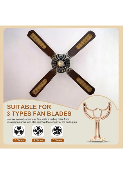 Tavan Vantilatörü Kanatları Kol Değişimi 4 Adet 52 Inç Vantilatör Pervanesi Yedek Parçalar Montaj Braketi Kiti Fransız Altın (Yurt Dışından) modelleri