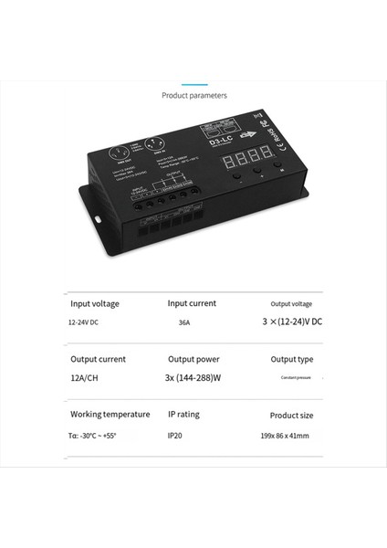 Güç DMX512 LED Denetleyici 3ch 12A/CH DMX512 Dekoder Dimmer Sürücüsü DC12V-24V Max 864W LED Rgb Şerit Veya Işık Için (Yurt Dışından) modelleri