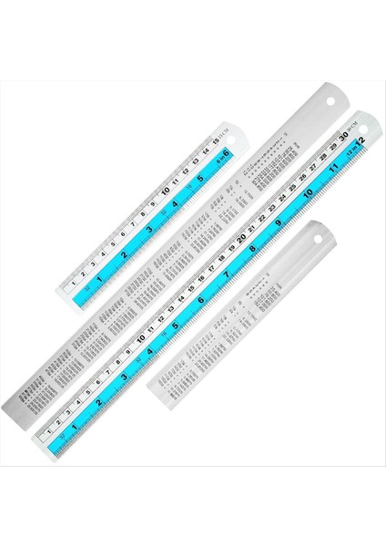 12+6 Inç Metal Cetvel Seti, Kendin Yap Projeleri Için Mükemmel, Mavi (Yurt Dışından)