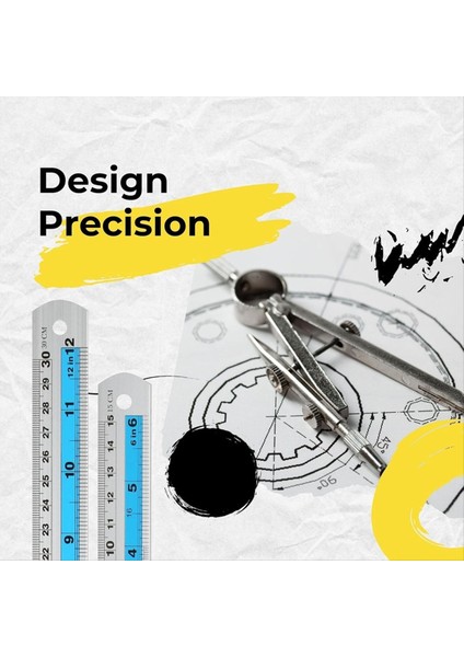 12+6 Inç Metal Cetvel Seti, Kendin Yap Projeleri Için Mükemmel, Mavi (Yurt Dışından) indirimleri