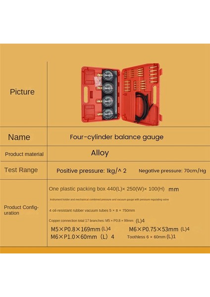 Dört Silindirli Vakumlu Karbüratör Senkronizörü Senkronize Edici 4 Ölçülü Dengeleyici (Yurt Dışından) indirimleri