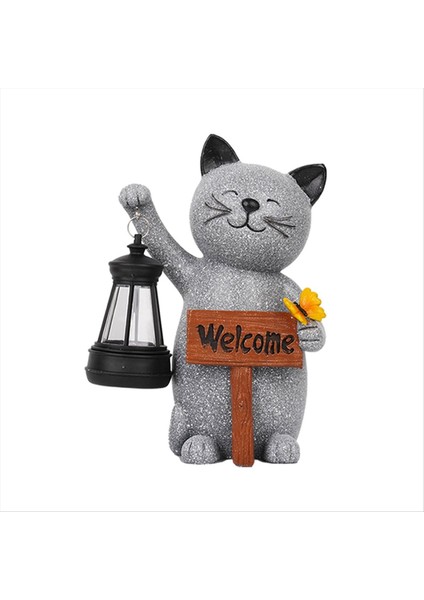 Li Hayvan Serisi Fener Yavru Kedi Işıkları - Güzel Reçine Ev Heykelleri Noel Cadılar Bayramı Için (Yurt Dışından)