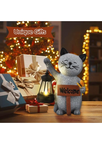 Li Hayvan Serisi Fener Yavru Kedi Işıkları - Güzel Reçine Ev Heykelleri Noel Cadılar Bayramı Için (Yurt Dışından) fiyatları