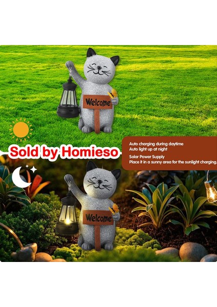 Li Hayvan Serisi Fener Yavru Kedi Işıkları - Güzel Reçine Ev Heykelleri Noel Cadılar Bayramı Için (Yurt Dışından) fırsatları