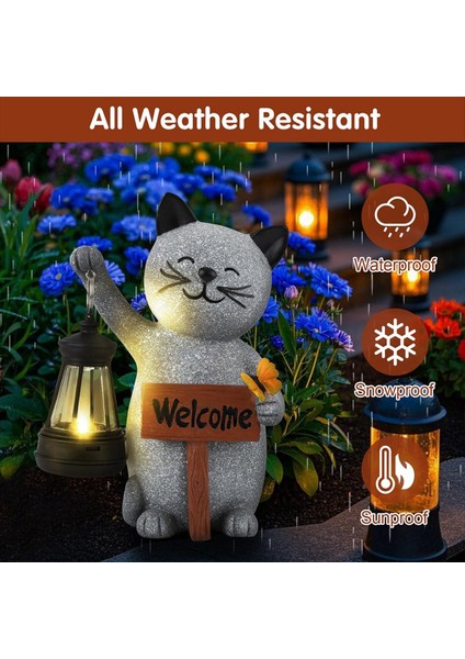 Li Hayvan Serisi Fener Yavru Kedi Işıkları - Güzel Reçine Ev Heykelleri Noel Cadılar Bayramı Için (Yurt Dışından) indirimleri