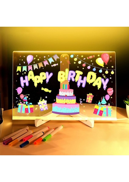 Renkli LED Not Panolu, 2025 Parlayan LED Çizim Tahtası, Stand ve 7 Renk Işareti ile Yönetim Kurulu LED Me (Yurt Dışından) fiyatları