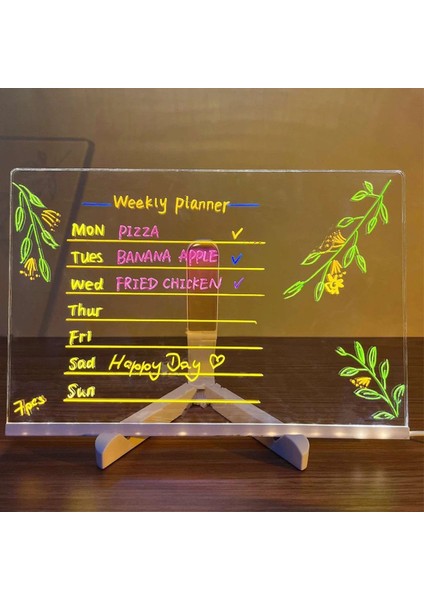 Renkli LED Not Panolu, 2025 Parlayan LED Çizim Tahtası, Stand ve 7 Renk Işareti ile Yönetim Kurulu LED Me (Yurt Dışından) modelleri