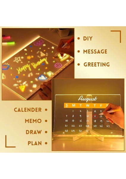 Renkli LED Not Panolu, 2025 Parlayan LED Çizim Tahtası, Stand ve 7 Renk Işareti ile Yönetim Kurulu LED Me (Yurt Dışından) fırsatları