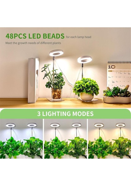 Bitki Büyüme Işığı Iç Mekan Bitkileri Için LED Büyüyen Işık Küçük Bitkiler Için Zamanlayıcılı 2 Kafa Ayarlanabilir Lik Büyüyen Lamba (Yurt Dışından) modelleri