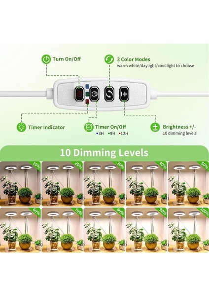 Bitki Büyüme Işığı Iç Mekan Bitkileri Için LED Büyüyen Işık Küçük Bitkiler Için Zamanlayıcılı 2 Kafa Ayarlanabilir Lik Büyüyen Lamba (Yurt Dışından) fırsatları